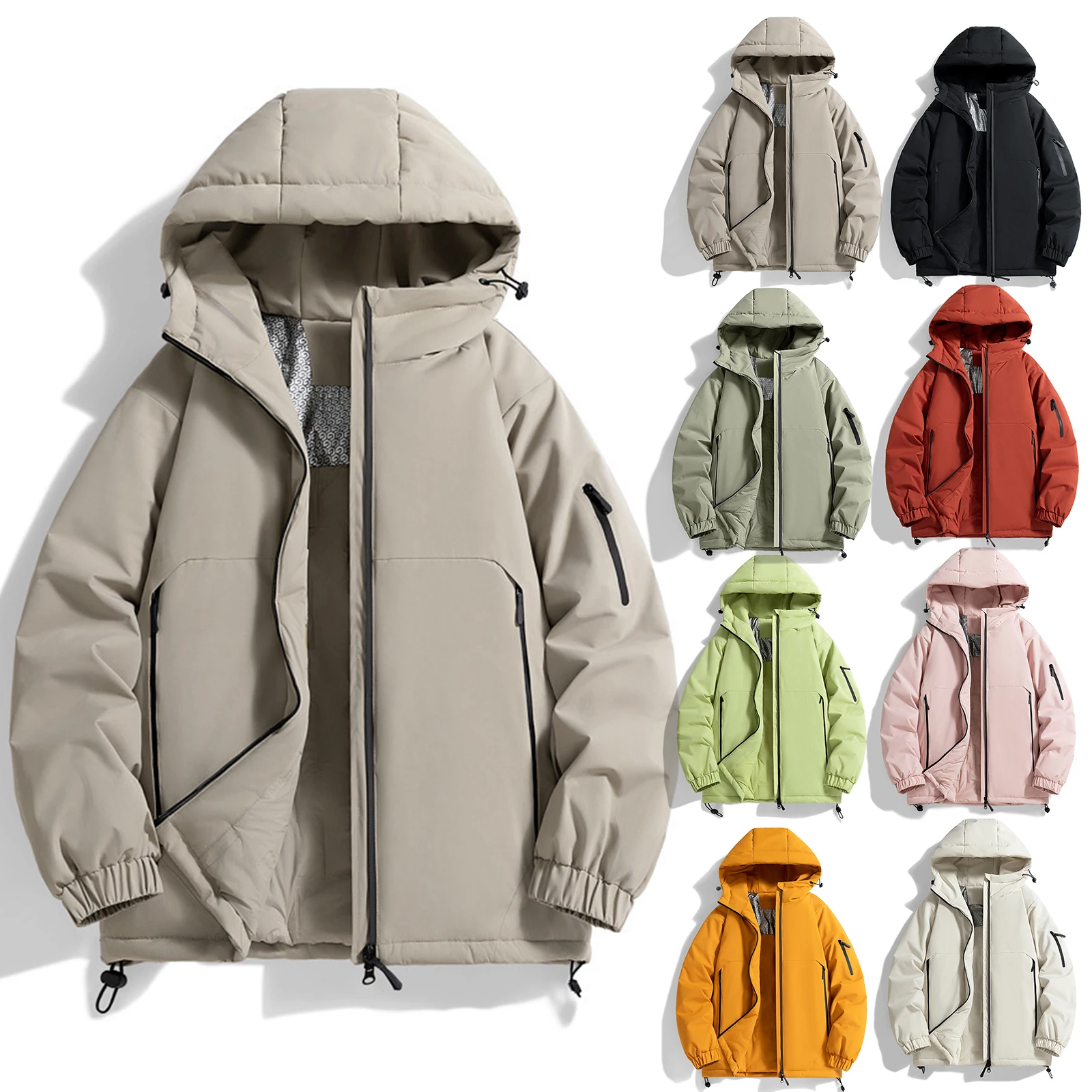 Graphen-Baumwollkleidung, wind- und wasserdicht, dicke und warme Baumwollkleidung mit Kapuze für Outdoor-Wandern und Bergsteigen