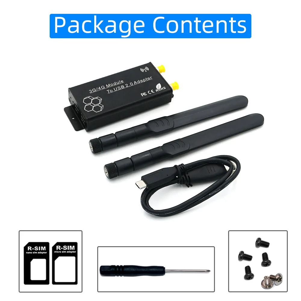 NGFF(M.2) to USB 2.0(TYPE C) Adapter With SIM Card Slot And Auxiliary Power Interface for WWAN/LTE Module Card Connector