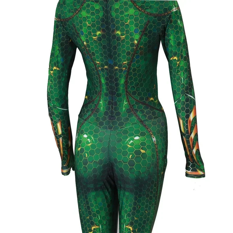 New Women movie Aquaman Mera Queen costume cosplay Zentai jumpsuit outfits clothes