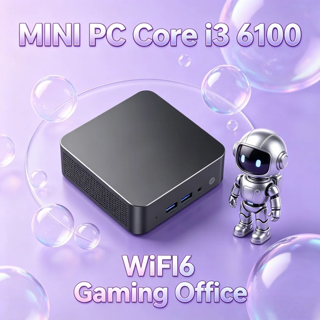 Core I3 6100 Hot Sale 2026 New Portable Mini PC Computer Win11 32GB DDR4 1TB 2TB SSD Gaming Computer WiFi 6 office Desktop