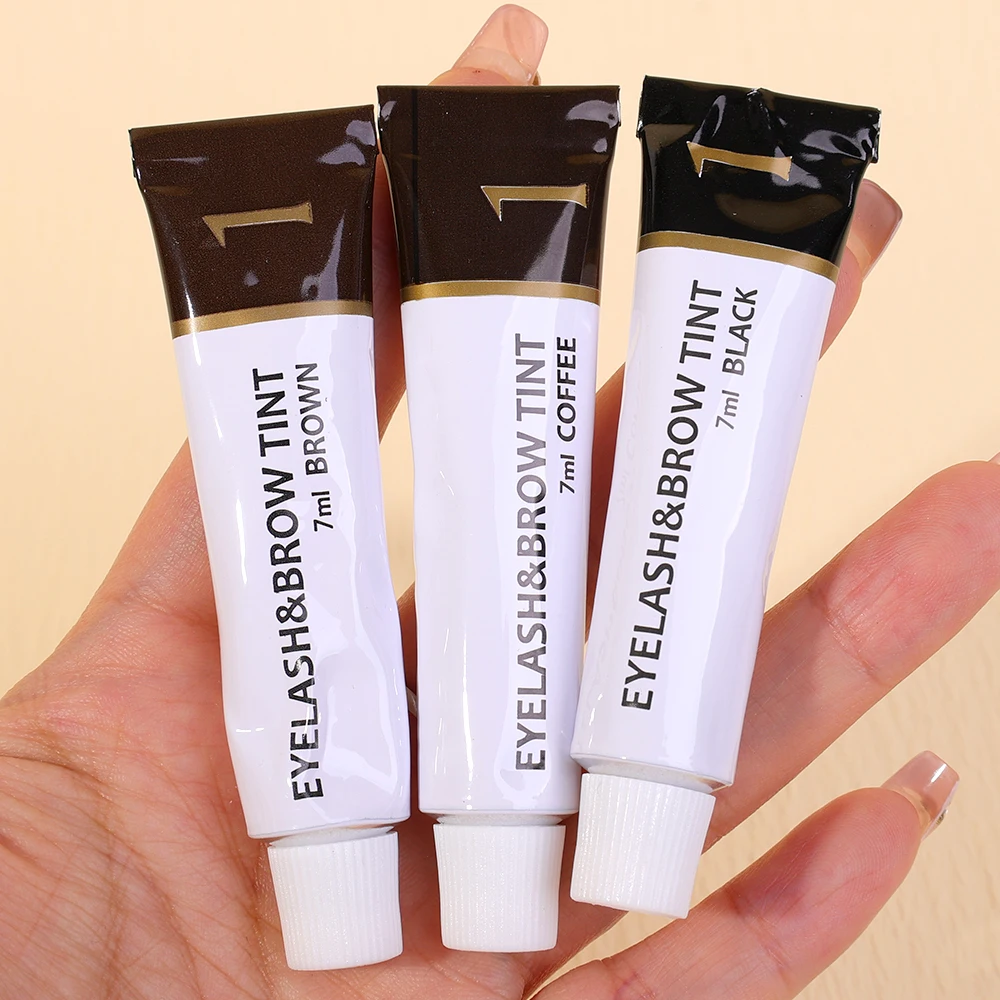 Fast Eyebrow Tint Kit Black Brown 2 in 1 Eyebrow Gel Lash Lift Tint Professional Semi-Permanent Waterproof Brow Enhancer Makeup