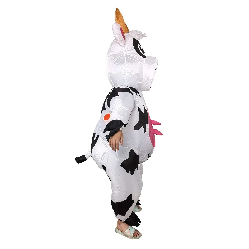 Halloween Funny Inflatable Cow Costume, Full‑Body Blow‑up Spotted Cow Suit for Masquerade Birthday Party Role‑Play Fancy‑Dress view 6