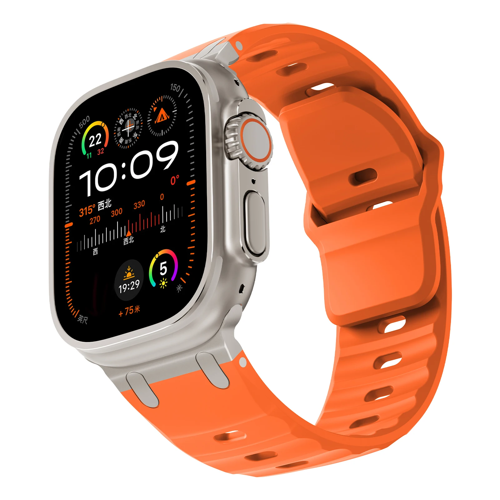 Sport-Silikonarmband für Apple Watch Ultra 2 Band 49 mm, Edelstahl-Correa-Armband, iWatch-Serie 9 8 7 6 5 SE 45 mm 44 mm 42 mm