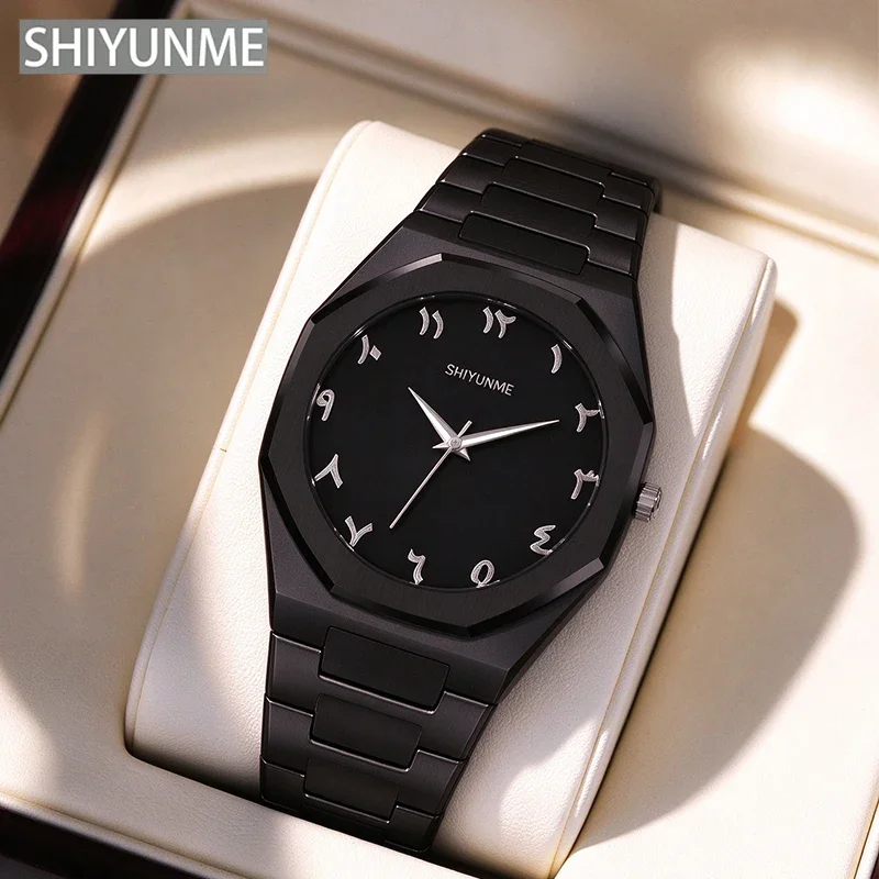 SHIYUNME Fashion Trend Men Quartz Watch Stereo Dial Stainless Steel Waterproof Casual Business Men's Watch Relógio Masculino