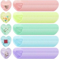 25PCS Multicolor Bag Heart Shaped Self Sealing Jewelry Pouches Bag plastic Durable Zipper Lock Convenient Packaging Bags