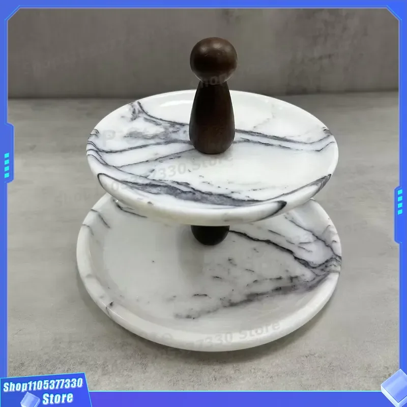 Natural Marble Fruit Tray Handcrafted Modern Design for Hotel Villa Apartment Luxury Home Decor Serving Plate Elegant