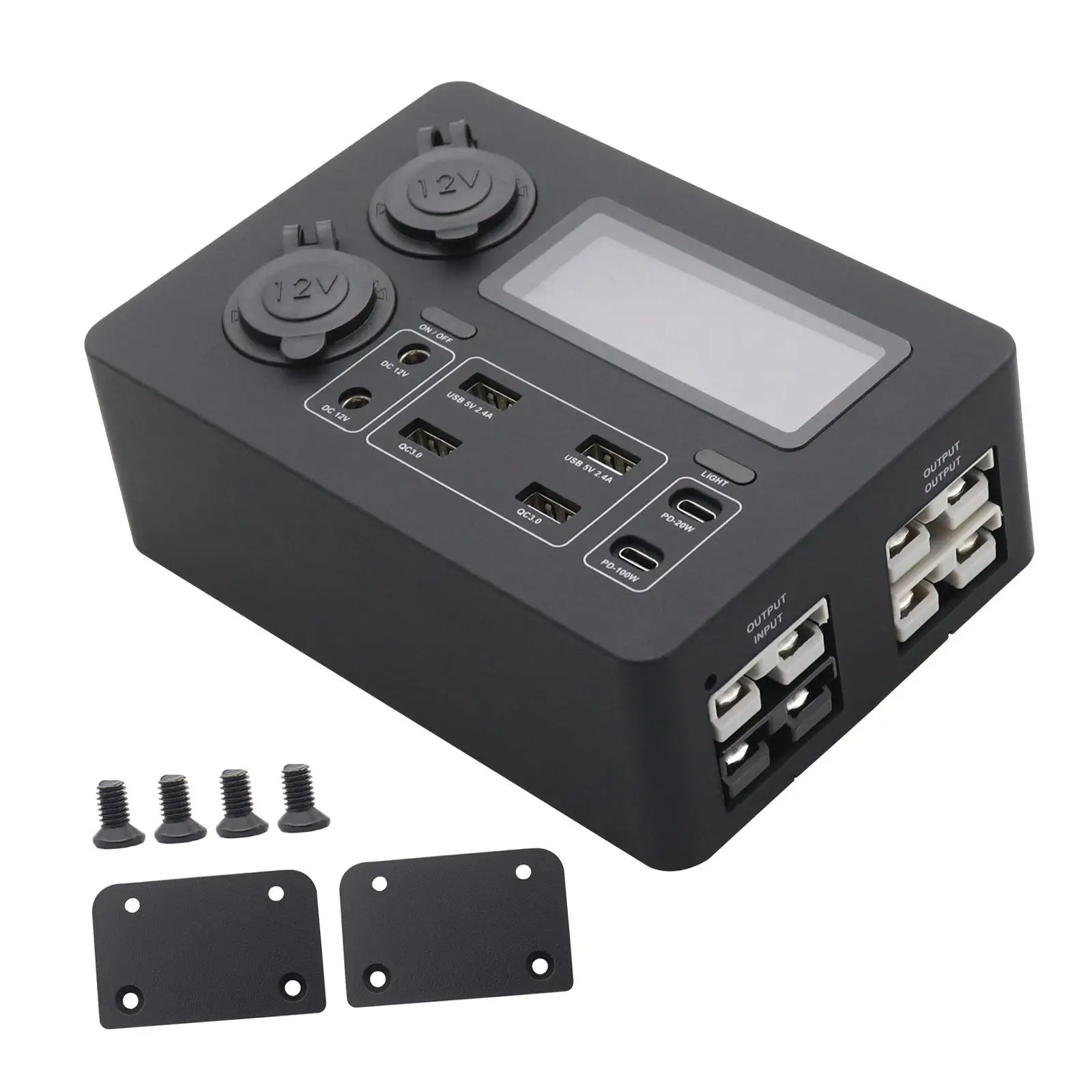 12V Mini Power Box Vehicles Compact Charger up to 6 USB Devices Simultaneously for Camp Outdoor Hunting Motorcycle Emergency