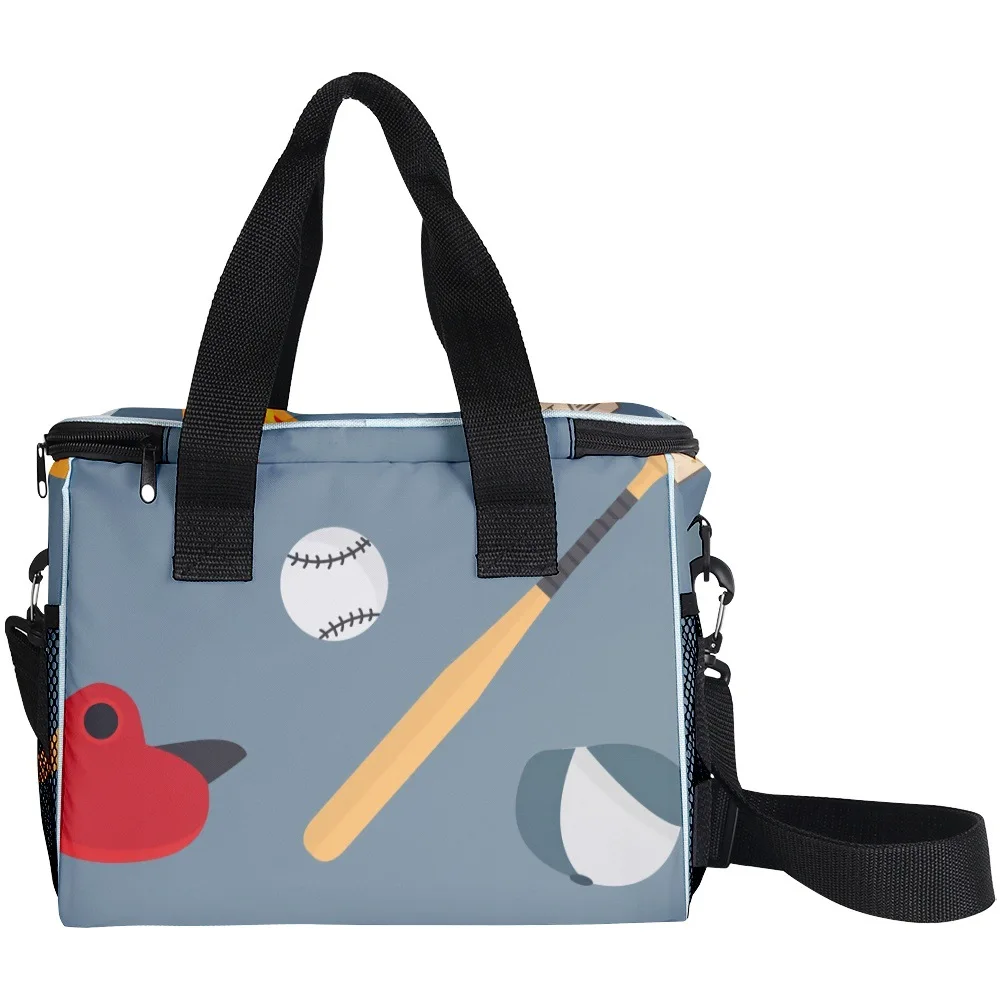 Classico popolare Cool picnic Crossbody Baseball più grande borsa per il pranzo stampa 3D isolamento termico borse per alimenti borse per il ghiaccio