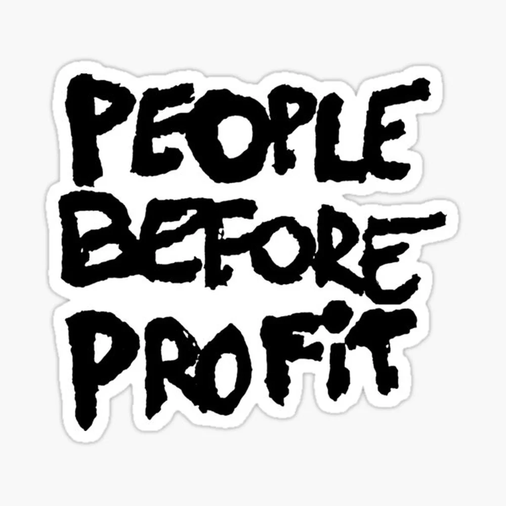

People Before Profit Sticker for Laptop Decor Bedroom Car Cute Cartoon Art Fashionable Public Suitcase