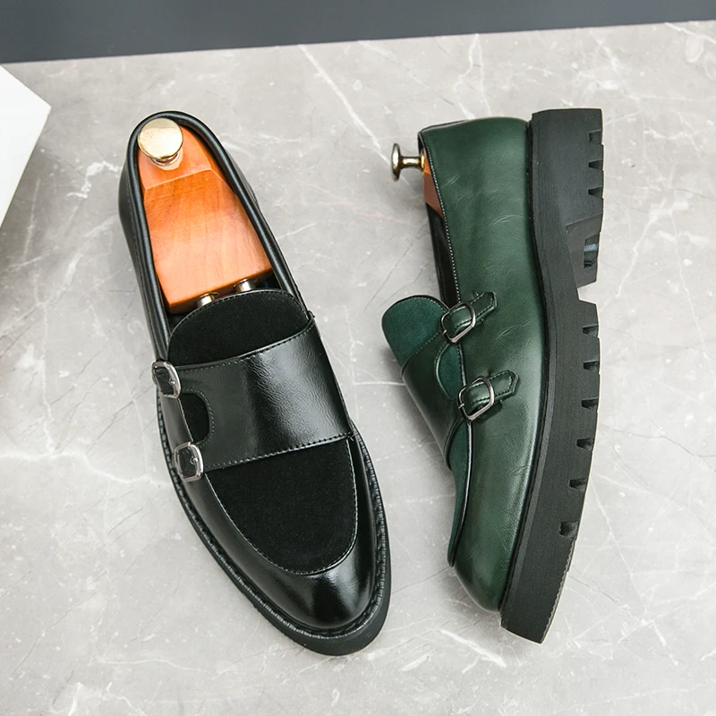 

Классические туфли с ремешком-монах, мужские лоферы, удобные мужские повседневные кожаные туфли без шнуровки, модельные туфли с острым носком для мужчин, chaussure homme