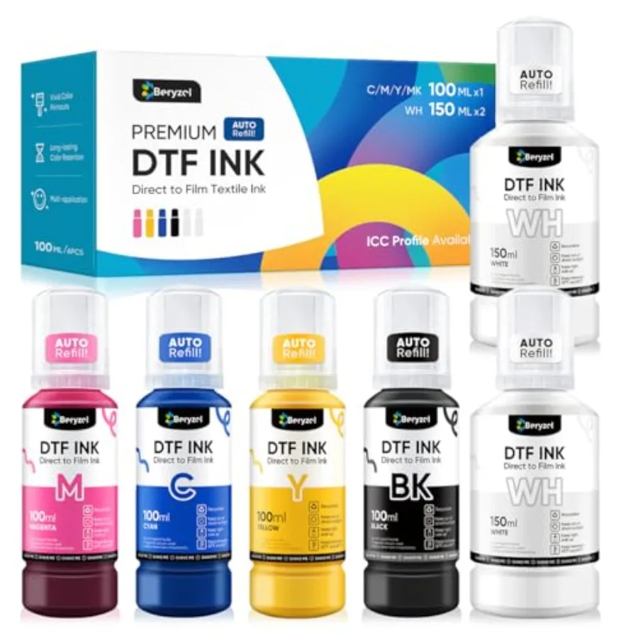 

Auto-Fill DTF Ink - 700ML Premium Transfer Ink for PET Film Refill for Epson ET-8550 ET-8500 Printers Heat Transfer Printing Se