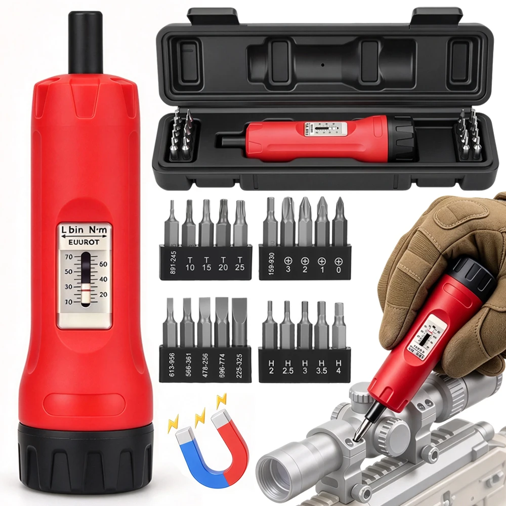 Preset Torque Screwdriver Set 10-70In.lb Manual Torque Driver 1/4
