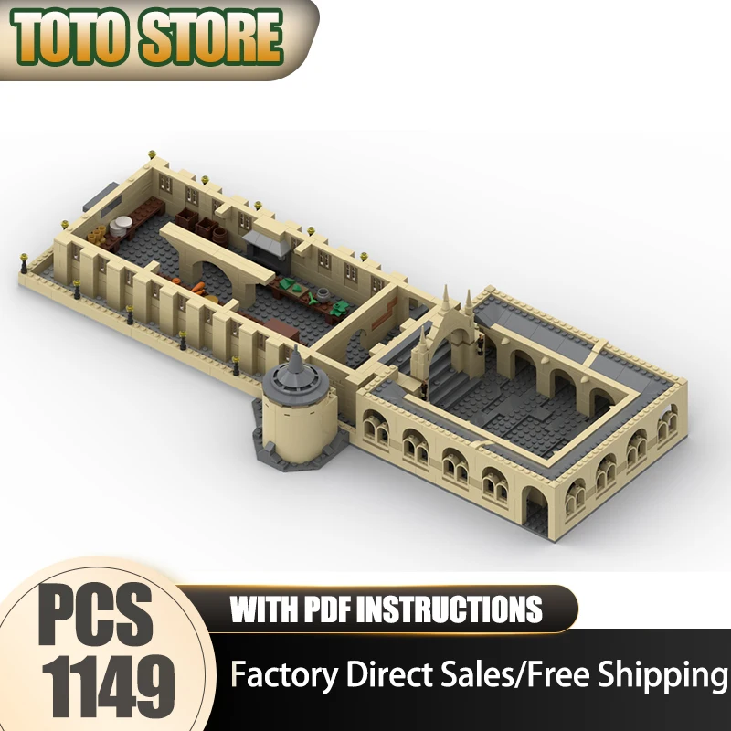 

Famous Scene Moc Building Bricks Kitchens & Courtyard - Magic School Model Technology Modular Block Toys DIY Assembly Gifts