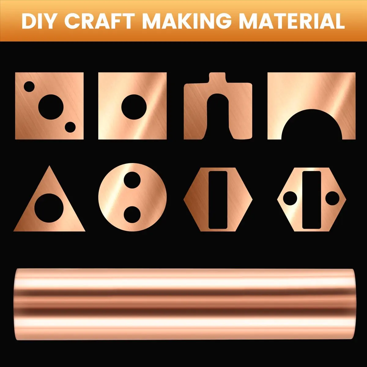 Copper Sheet Roll, Metal Foil Plate 1000mm x 100mm x 0.01mm-A44I