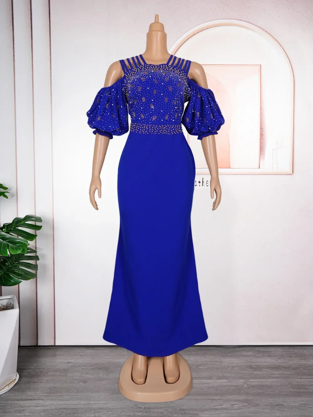 

2025 Luxury Sequin Dresses For Women Dubai African Wedding Party Prom Evening Gown Long Mermaid Dress Dashiki Africa Clothing