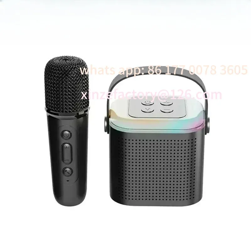 

Customizable Portable Mini Karaoke Machine LED Bluetooth Speaker For Birthday Family Parties For Girls And Boys Microphone