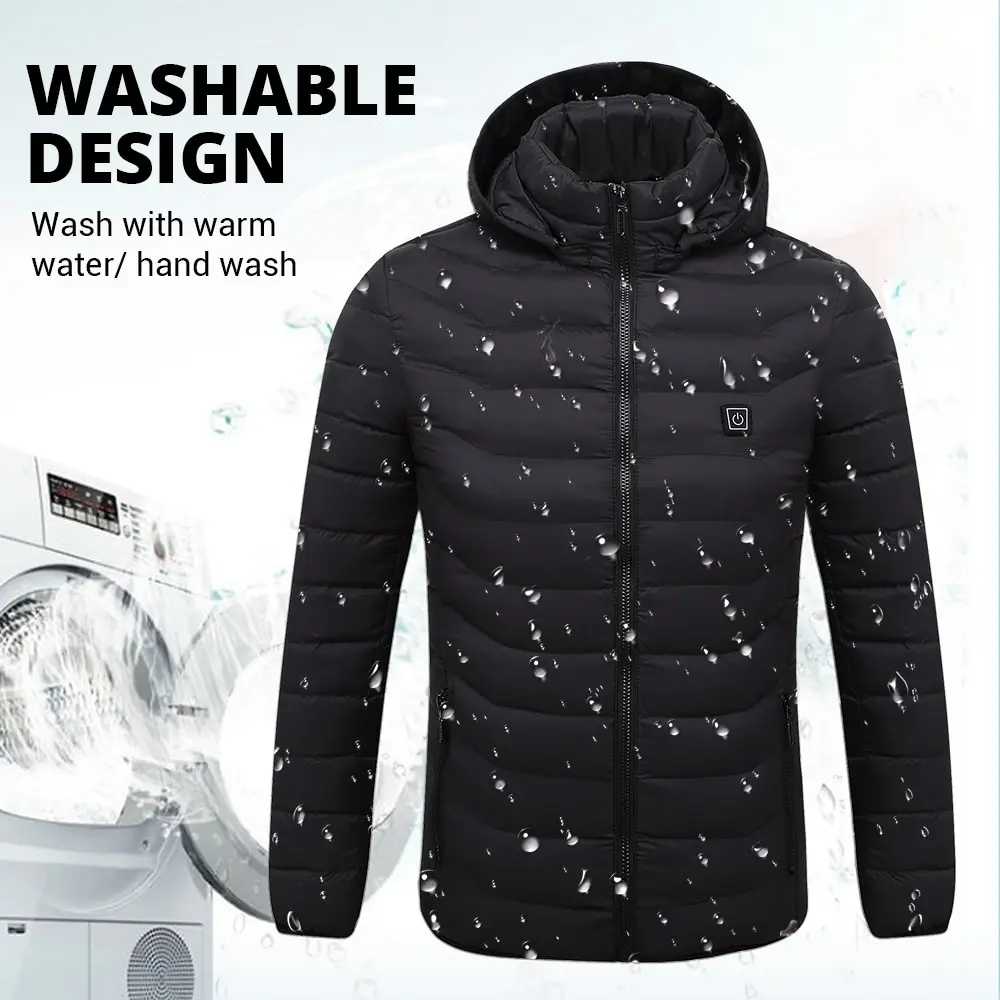 Heated Jacket Men Women Jackets Hooded Windbreaker Tactical Hunting Hiking Camping Winter Warm Fishing Skiing Clothing S-6XL