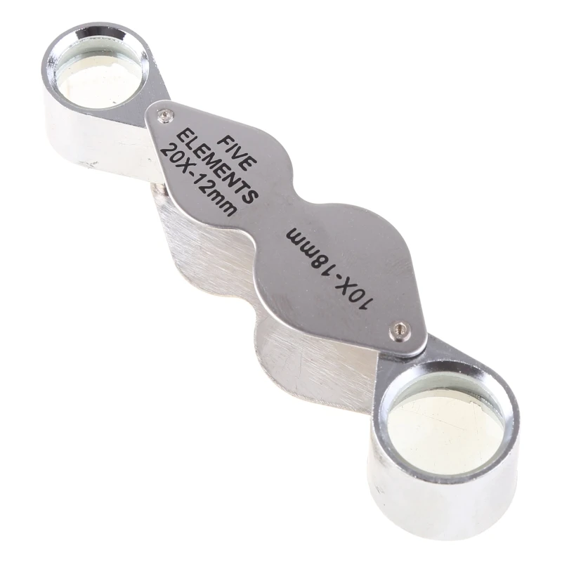 Magnifying Glass Twin Lens 10x 20x Magnifiers for Jewelry Gems Stones Stamps Coins Watches Models Magnifier Loupe