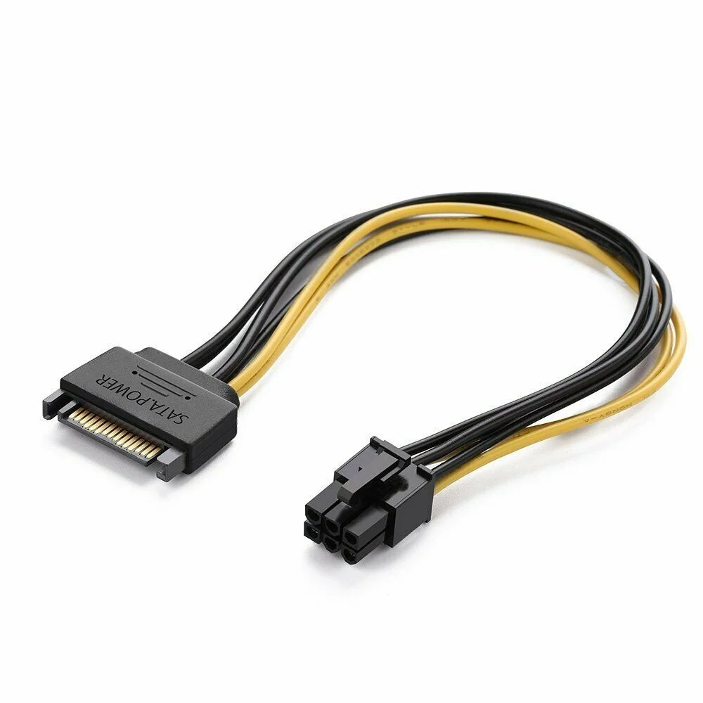 PCI Express 6 Pin to 15 Pin SATA REF2117 graphics card power Cable