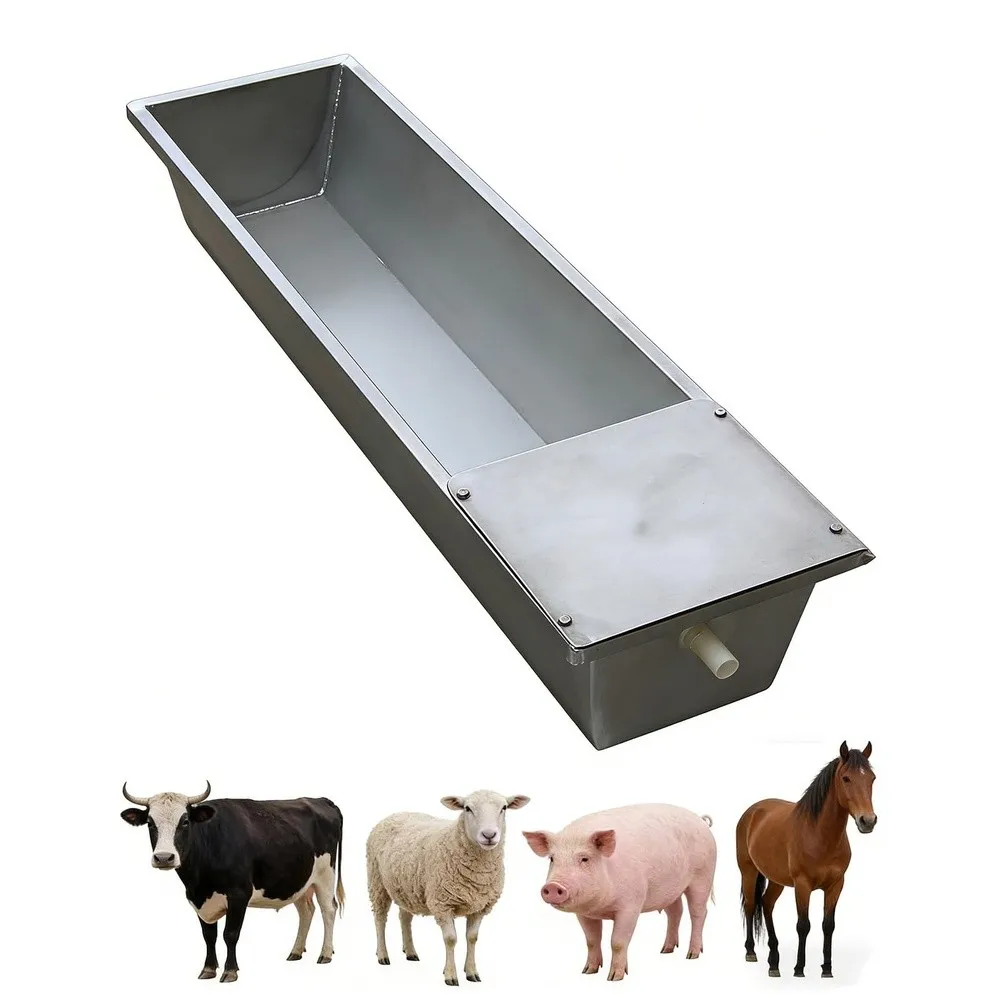 39in / 59in Livestock Water Trough Livestock Feeding Trough Large Capacity Self Filling with Float Valve Kit Animal