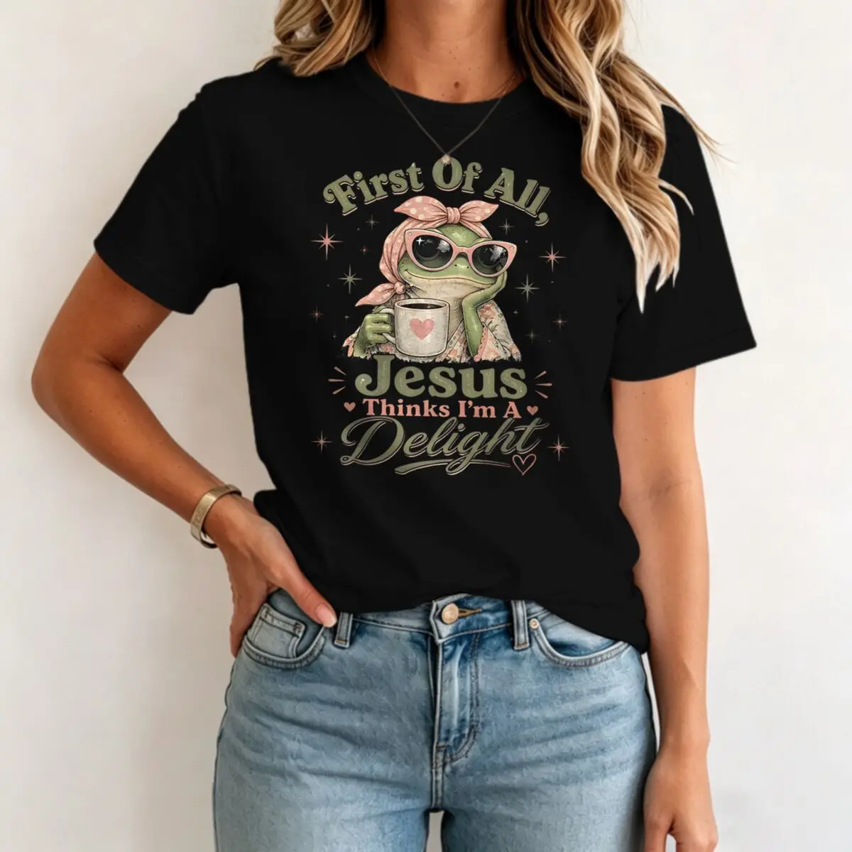 Frog Coffee Retro T-Shirt Women Men 