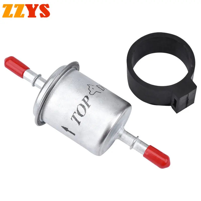 4pc 6mm 109.5mm Motorcycle ATV Bike Petrol Gas Gasoline Liquid EFI Quick Coupling Oil Cup Fuel Filter Fuel Pressure Regulator