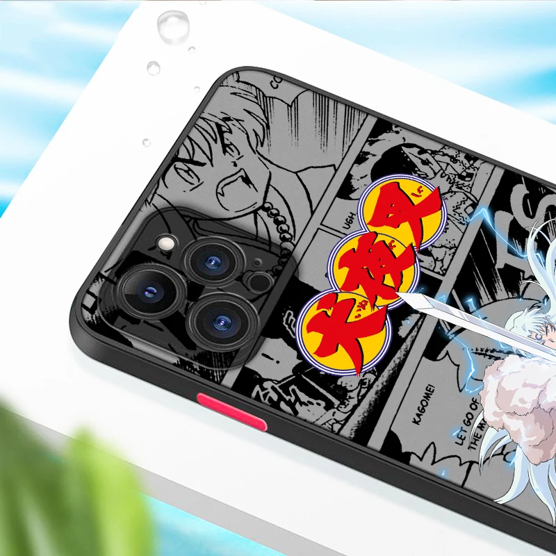 I-Inuyasha Anime Cool Cute Frosted Translucent For Apple iPhone 15 14 13 12 11 XS XR X 8 7 SE Pro Max Plus Mini Matte