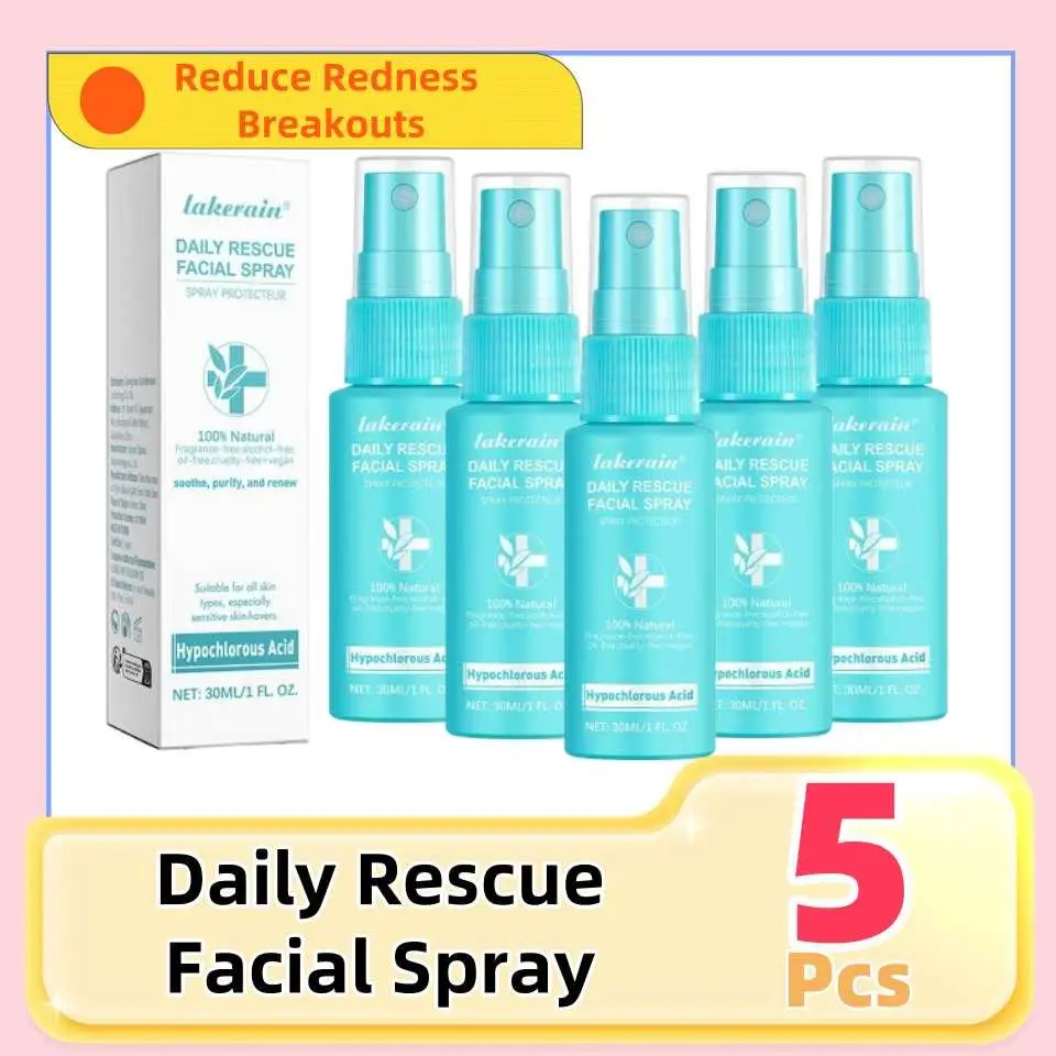 

5Pcs Daily Rescue Facial Spray Hypochlorous Acid Spray Helps Reduce Redness Breakouts Soothing PH Balancing Toner