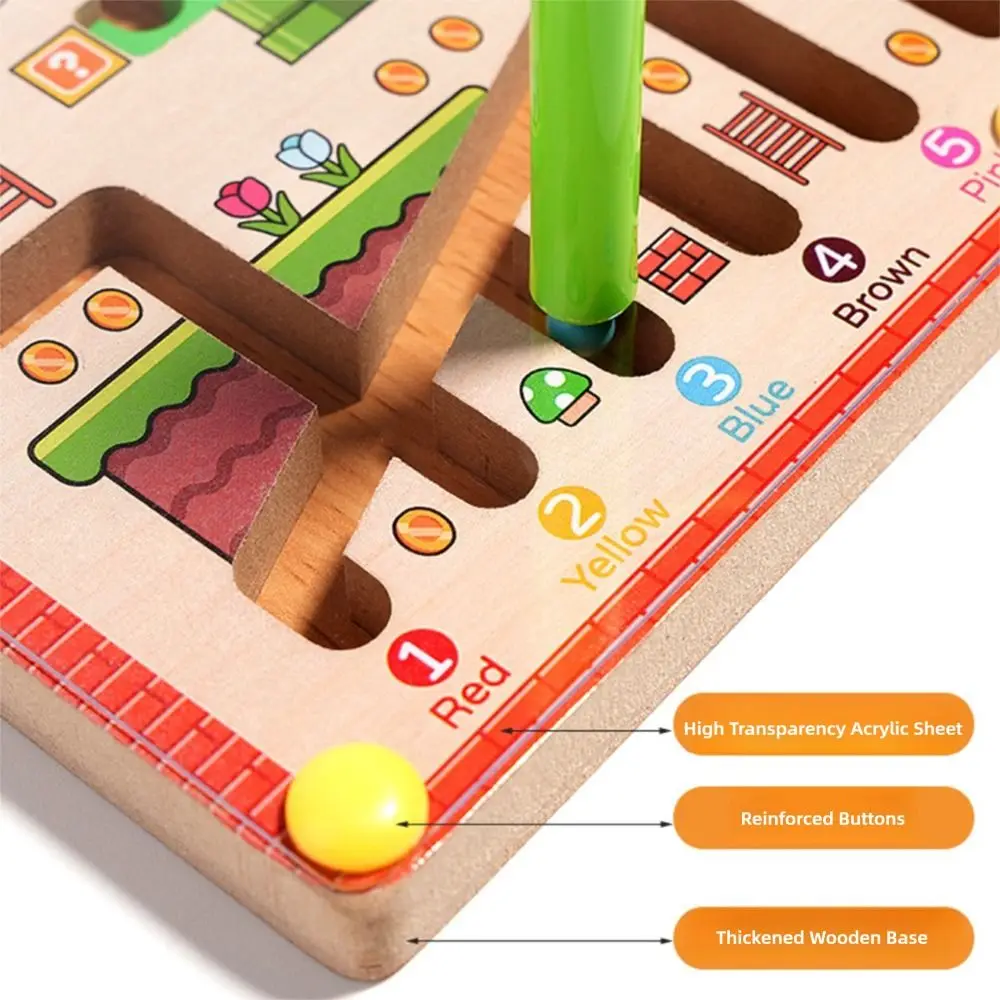 เขาวงกตตัวเลขแม่เหล็กหลากสีสร้างสรรค์ ฝึกทักษะกล้ามเนื้อมัดเล็ก แยกสี วัสดุไม้