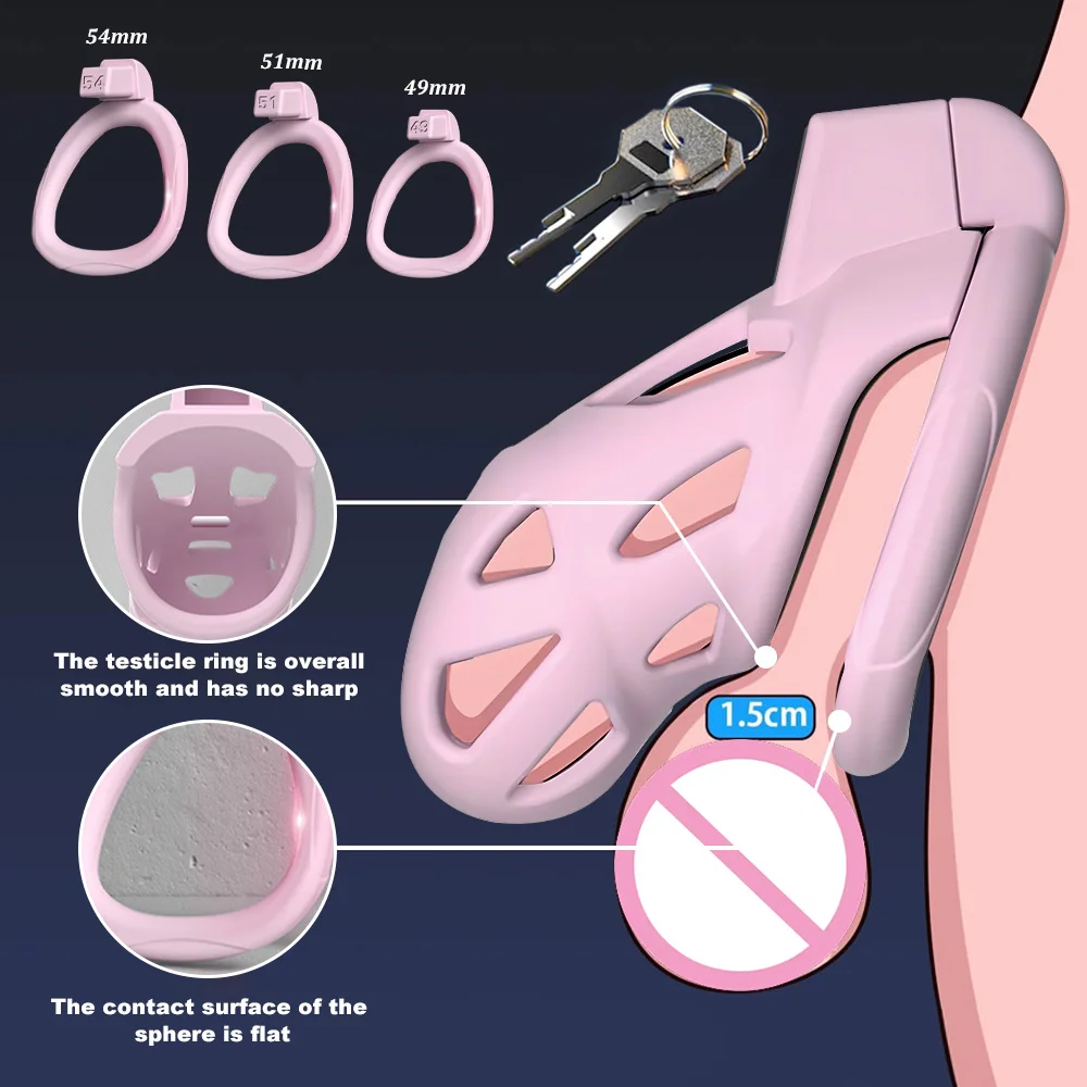 Male Penis Lock 3 Different Sizes of Male Chastity Cage Device with Key Tease Resin Chastity Locked Cage Adult Male Sex Toys SM