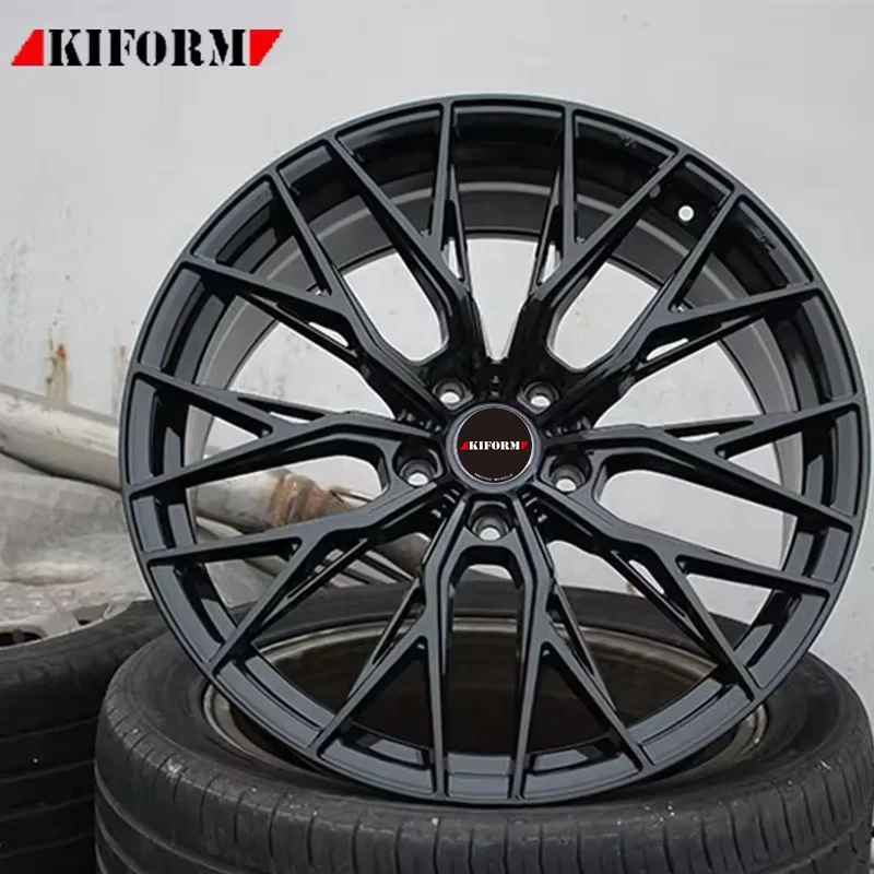 X-RIMS Hot selling 20 inch 5x112 5x120 black 10 Split multi spoke concave alloy wheels rims for passenger car  customizable