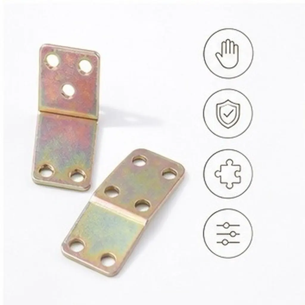 10Pairs Bed Rail Snap Fastener Thickened Metal Connector Detachable Bed Frame Accessories Furniture Shelving Rail Fitting Heavy