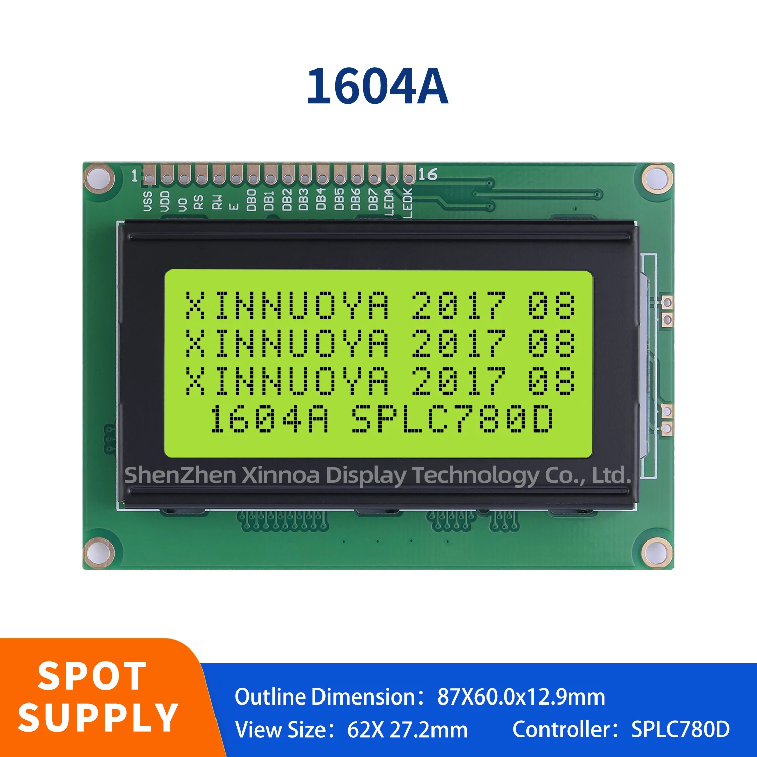 Factory Supplied 1604A Character Screen Yellow Green Film Lcd Screen Spot Module Voltage 5V 3.3V Optional