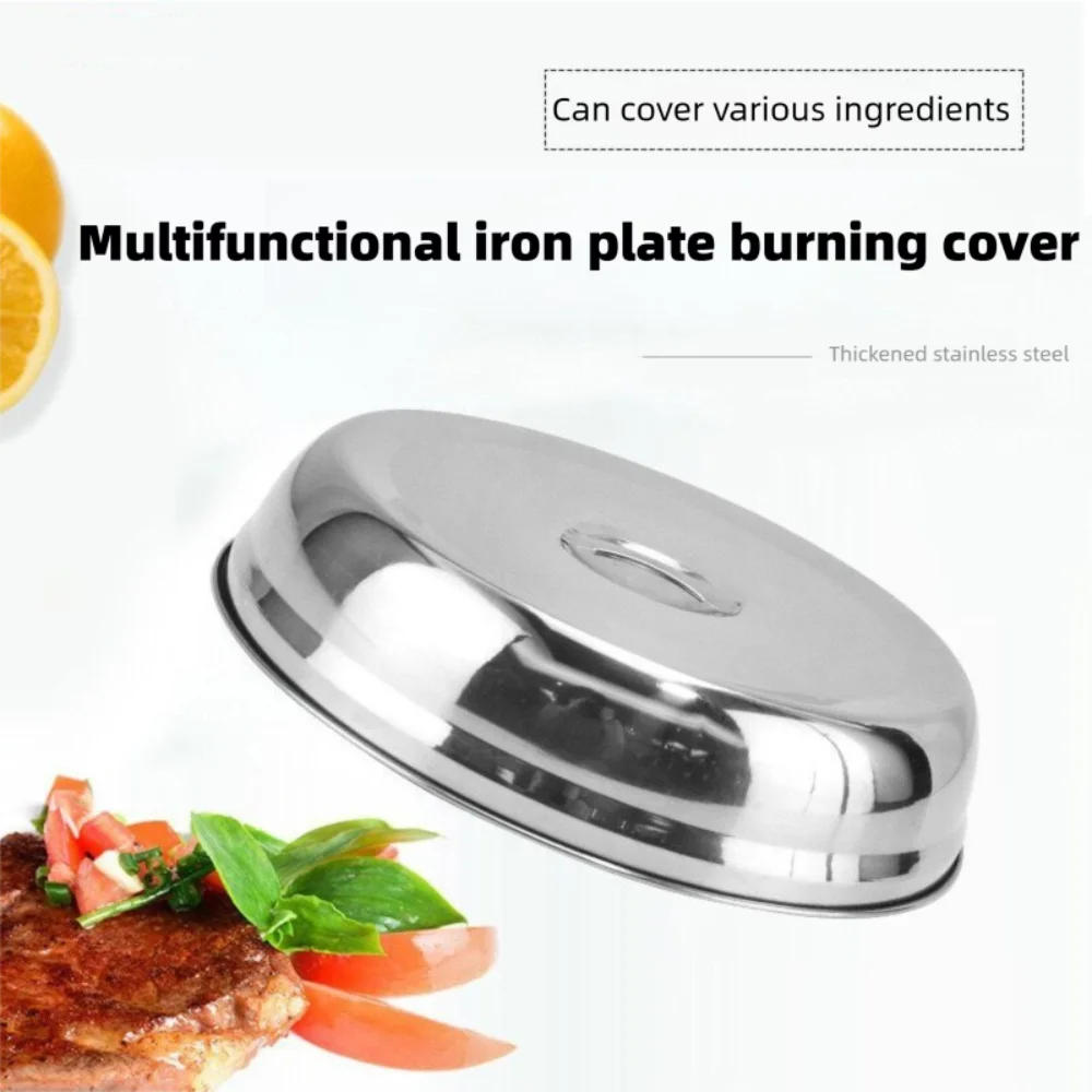 2pcs Stainless Steel Raised Pot Lids Cover Round Cookware Parts Teppanyaki Cover 18/20/22/24/26cm Western Food Utensils