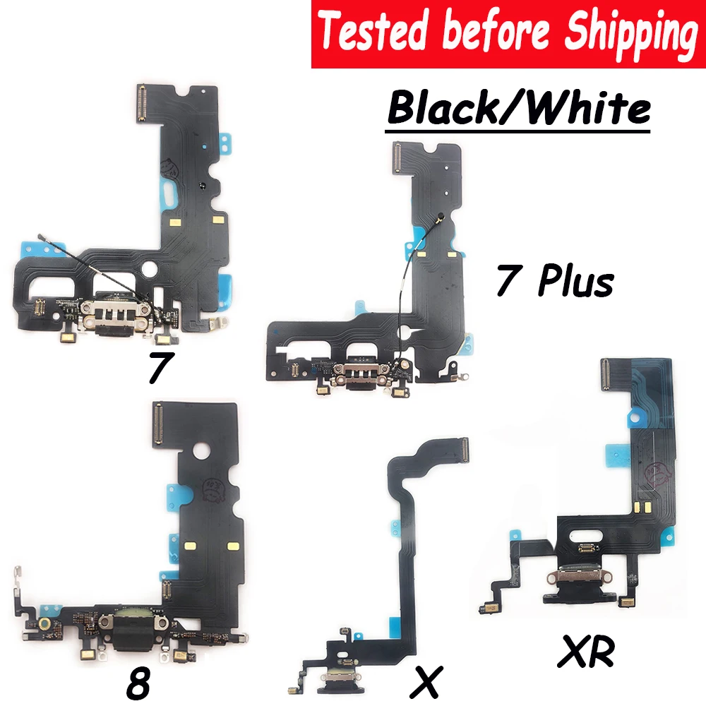 NEW USB fast Charging Port Dock Charger Plug Connector Board Flex Cable For iPhone 7 8 Plus X XR XS Max With Microphone