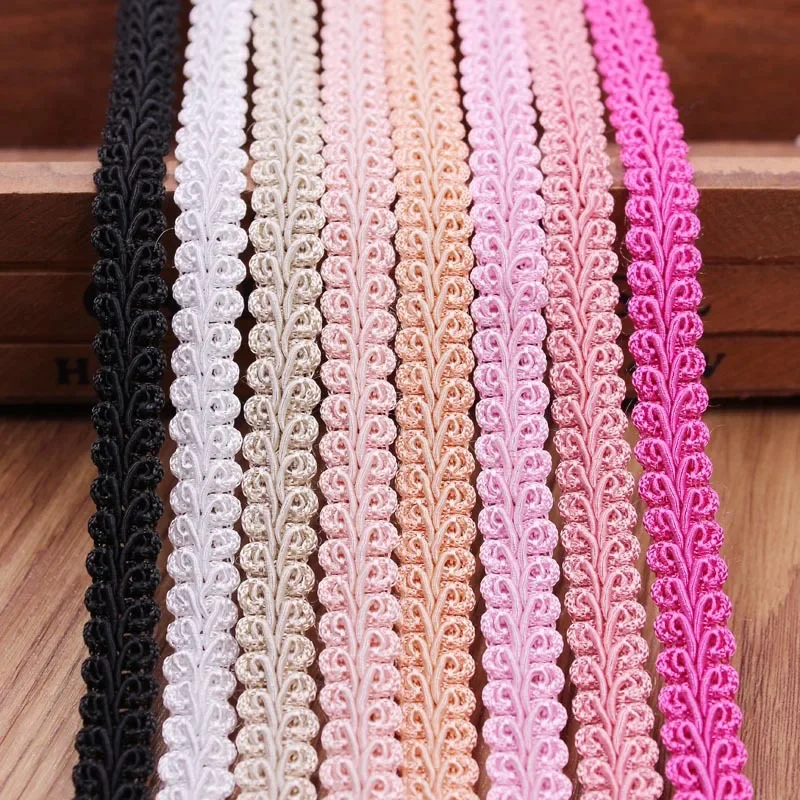 2 Yards pizzo multicolore Trim Ribbon millepiedi intrecciato fai da te decorazione di nozze tessuto artigianale accessori per cucire pizzo curvo