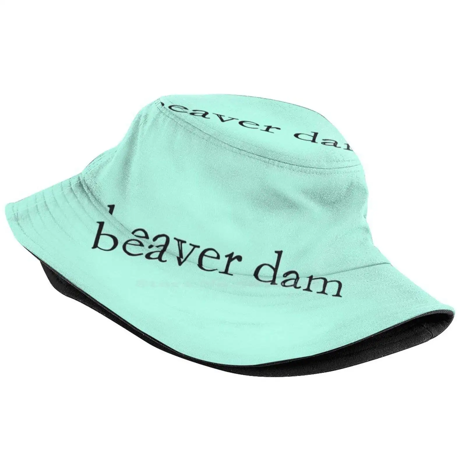 Beaver Dam - Black On Mint - Indiscreet Zip Pouch For Tampons, Menstrual Pads, Feminine Products Sun Cap Fisherman Hat Bucket