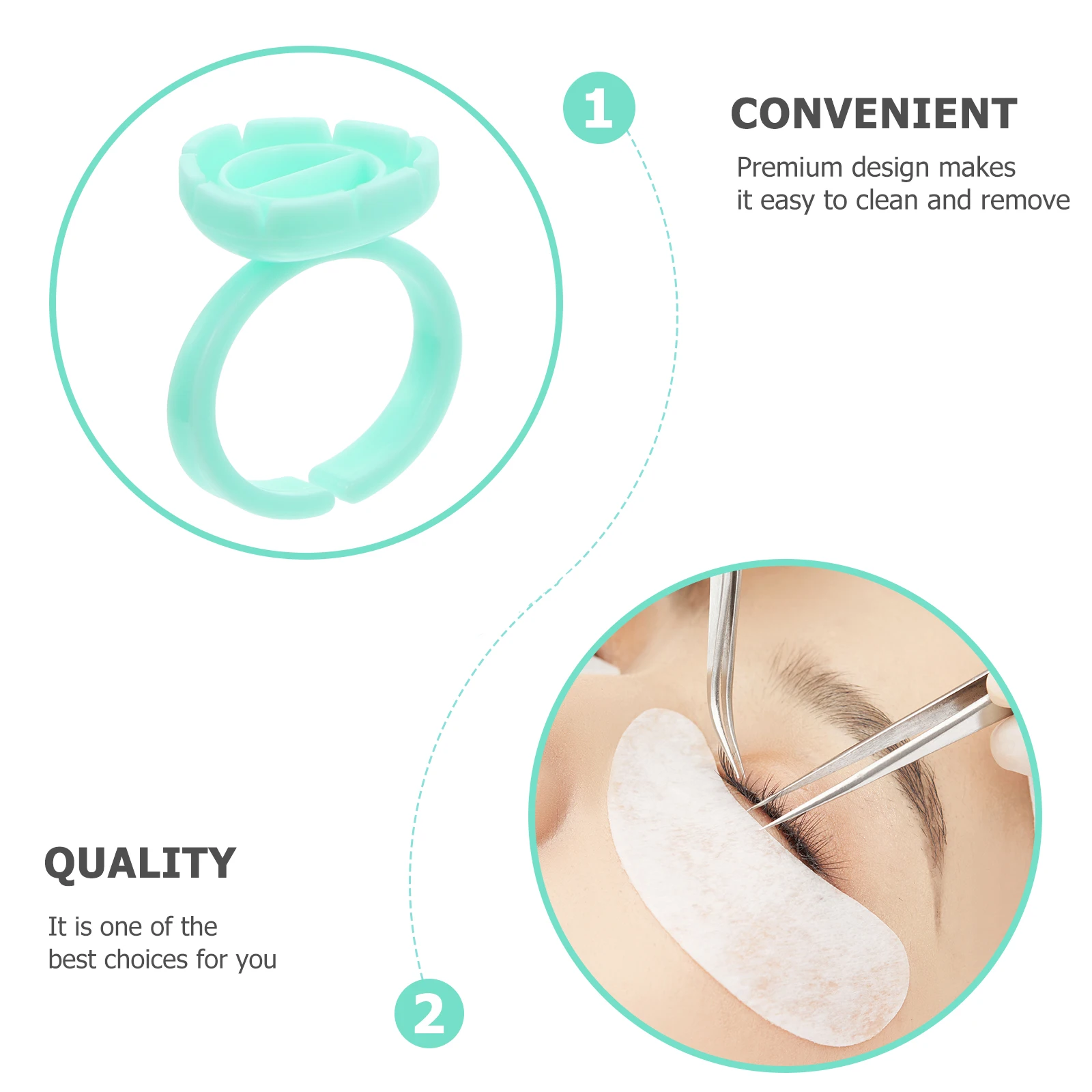 

100Pcs Pigment Container for Eyelash Extensions Sturdy Ring Cup Tattooing Makeup Supplies Glue Holder Easy to Clean