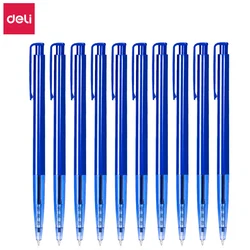Deli 10/60Pcs Fine Point 0.7mm Ballpoint Pen Set Bullet Tip Black/Blue Ink Office School Stationery Supplies