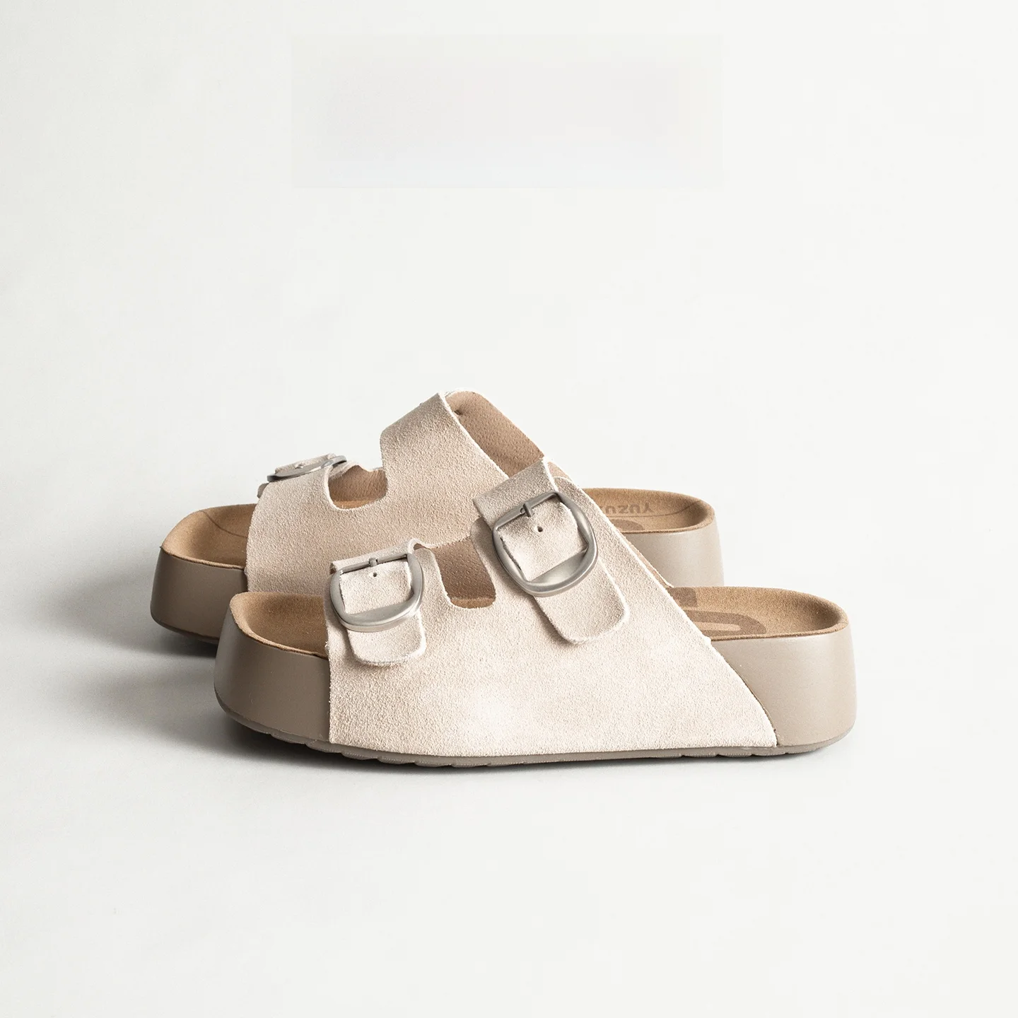 Sandalias de Verano para Mujer, de Cuero Genuino, Tacón Grueso, Estilo Casual, Tipo Chanclas, Estilo Kurt Geiger
