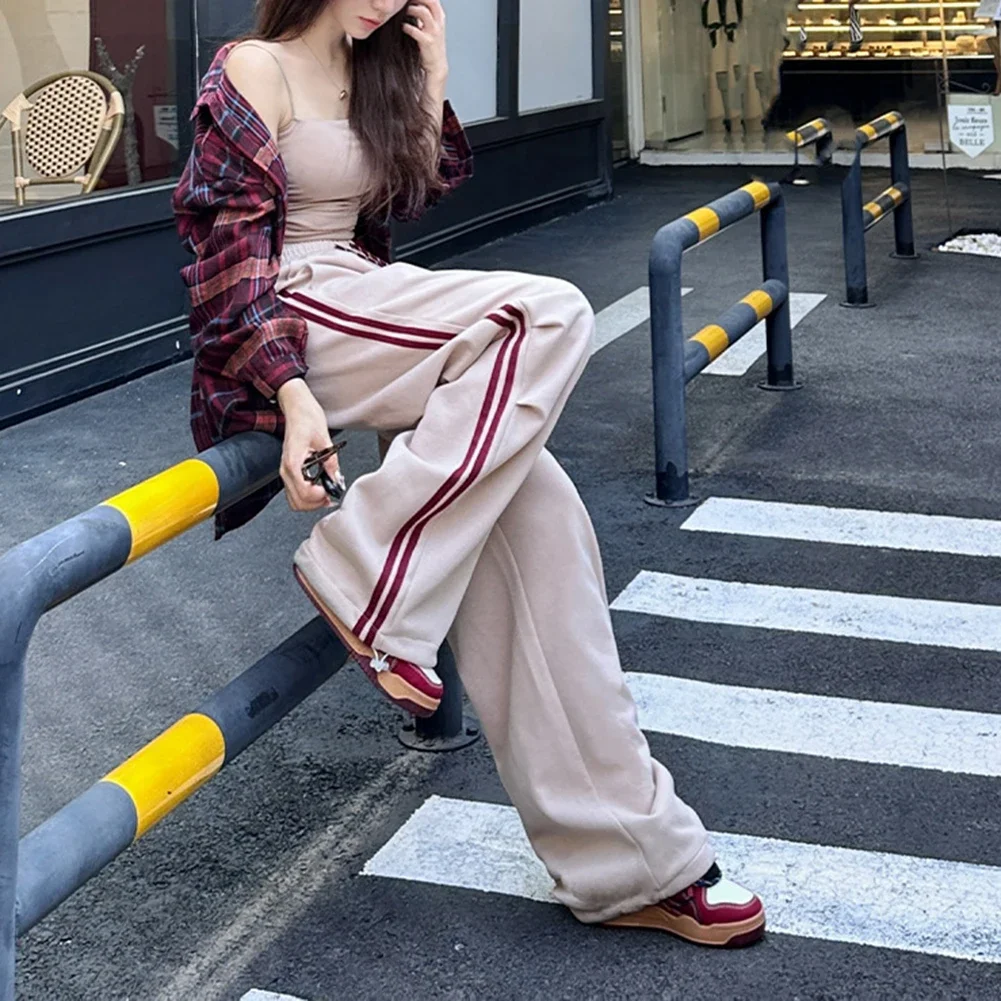 Casual Pants Wide-leg Trousers Casual Wear Daily Fashion Polyester Fabric Elasticity Microelasticity Loose Fit