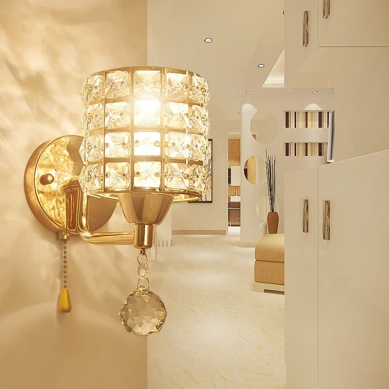 

Decorative Crystal Wall Lamps Simple Cyrstal Wall Lights for Bedroom Bedside Living Room Gold/Silver Crystal Wall Lighting