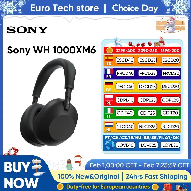 Sony WH-1000XM6 casque suppression du bruit son haute résolution ajustement doux conception pliable 30 heures batterie prise en charge iOS Android