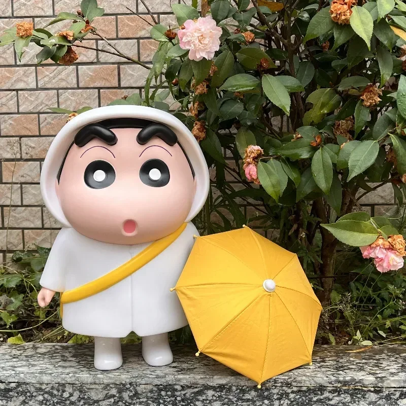 40cm Crayon Shin-Chan เสื้อกันฝนขนาดใหญ่ชุดฟิกเกอร์โมเดลเครื่องประดับรถยนต์คอลเลกชันตุ๊กตาอะนิเมะ kado ulang tahun จำกัด