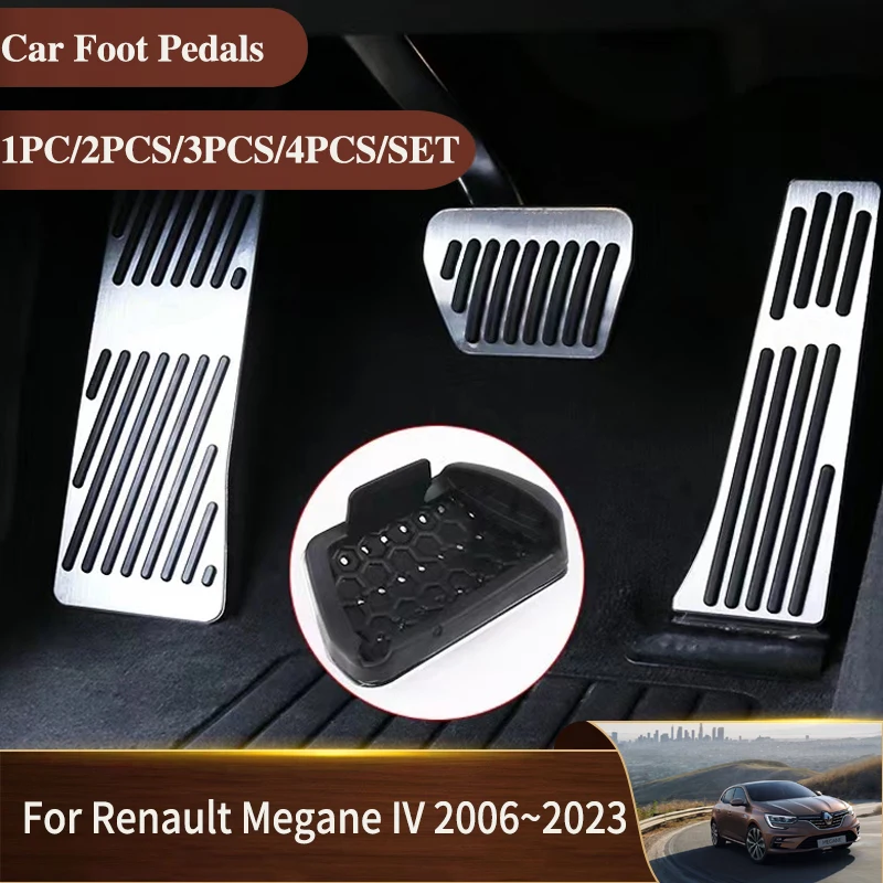 AT MT Car Foot Pedals For Renault Megane IV 2016~2023 Non Slip Car-Styling Pedal Car Stainless Steel Non-slip Pedals Acessories