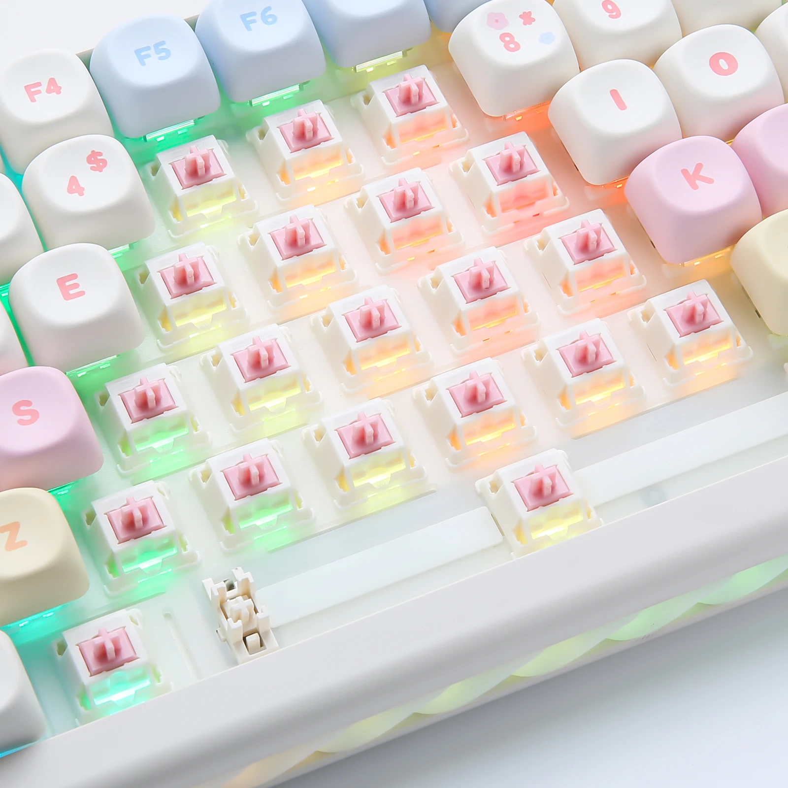 YUNZII キャンディリニアスイッチ、潤滑済み5ピンクリーミーメカニカル
