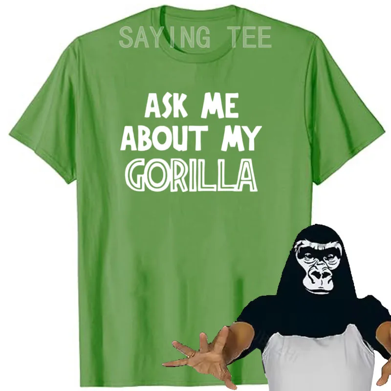 Fragen Sie mich nach meinem Gorilla-T-Shirt für Männer und Jungen, lustiges Retro-Dschungel-Affen-Loose-Top, Persönlichkeits-T-Shirt aus weicher Baumwolle, originelles Geschenk – Detail 8