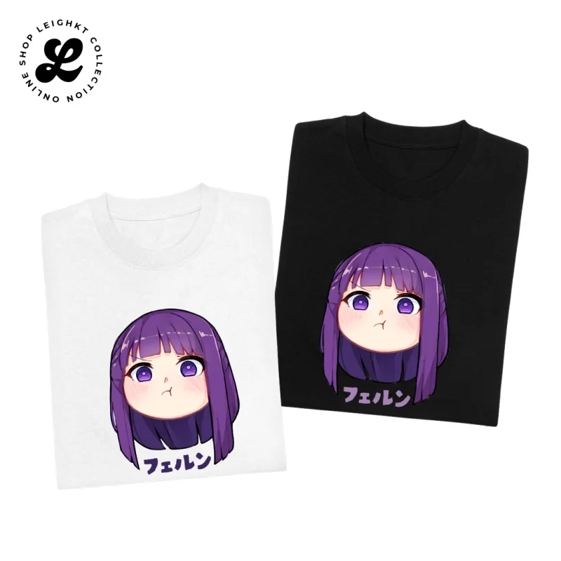 T-shirt Fern Pout Kawaii Cute Shirt Sousou no Frieren Anime Tshirt for Men Women Cotton Spandex