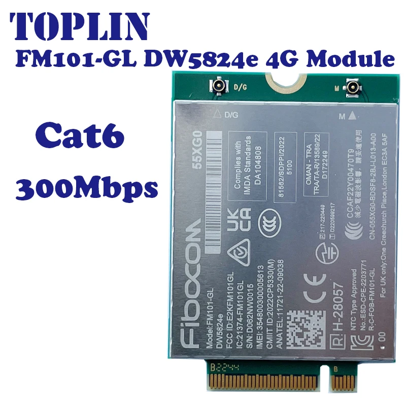 DW5824e FM101-GL LTE 4G modulo M.2 4G Card Cat6 300Mbps per laptop Dell