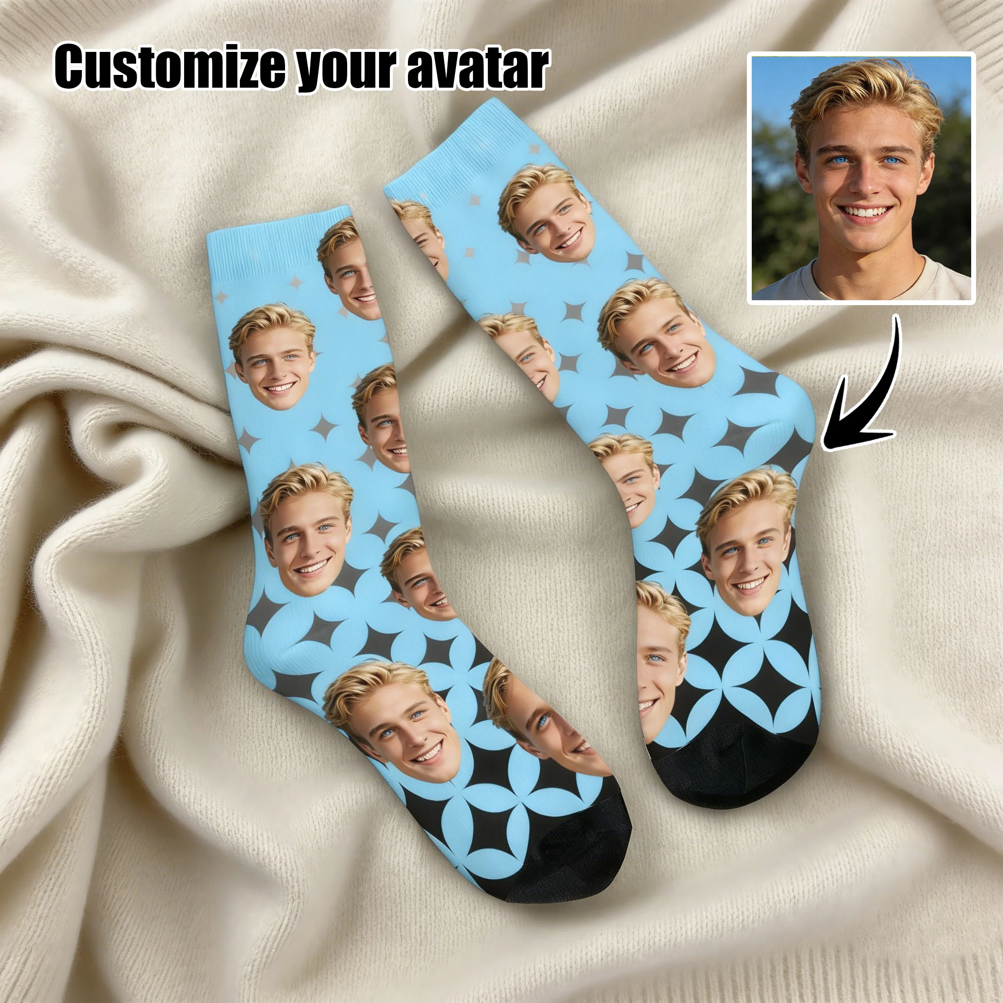 

Персонализированные фотоноски с лицом, забавный подарок на Рождество, день рождения, мемориальный подарок для мужа, отека, парня